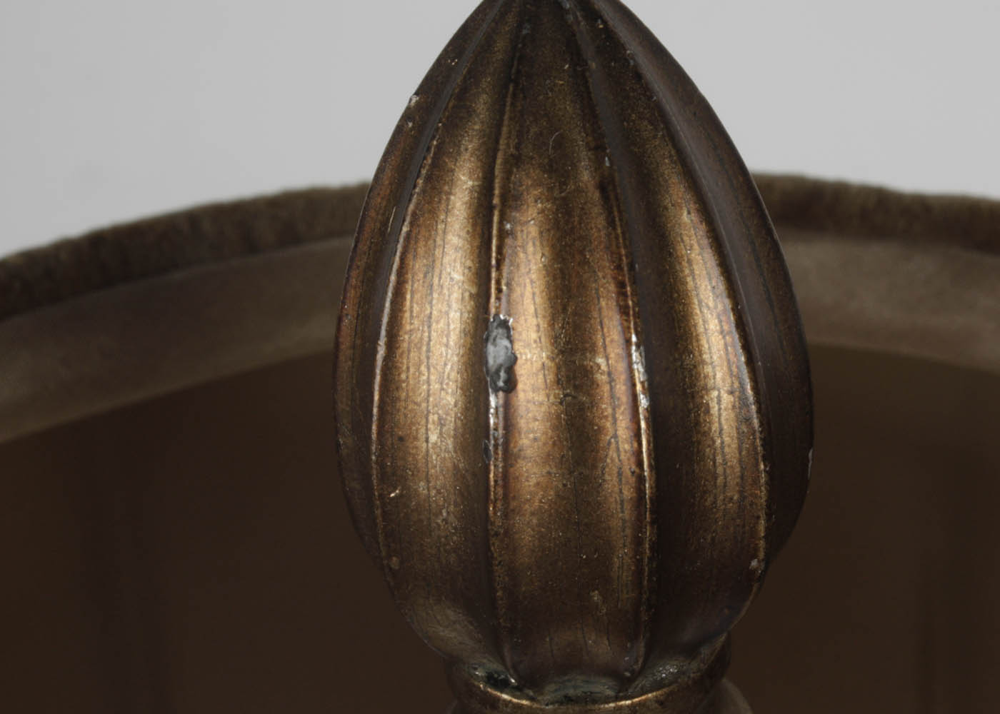 Modern Open Frame Table Lamp With Velvet Hat Shade.