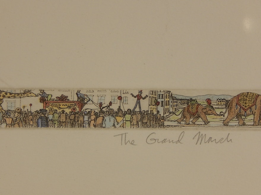"The Grand March" - Hand Colored Panel Etching - Philip Thal