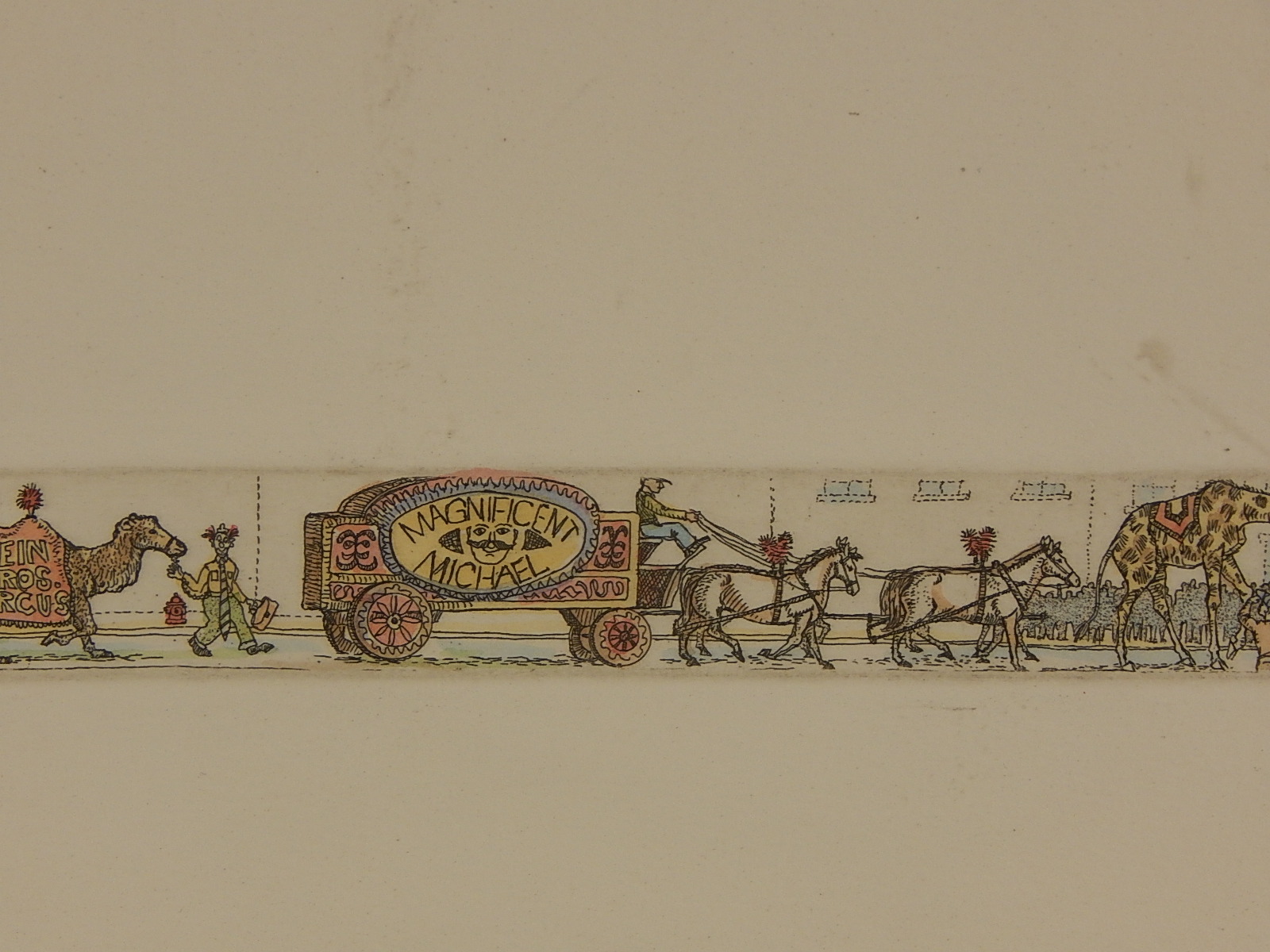 "The Grand March" - Hand Colored Panel Etching - Philip Thal