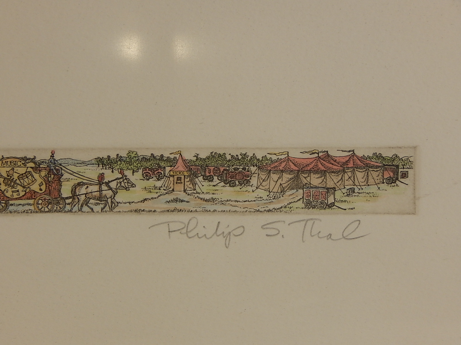 "The Grand March" - Hand Colored Panel Etching - Philip Thal