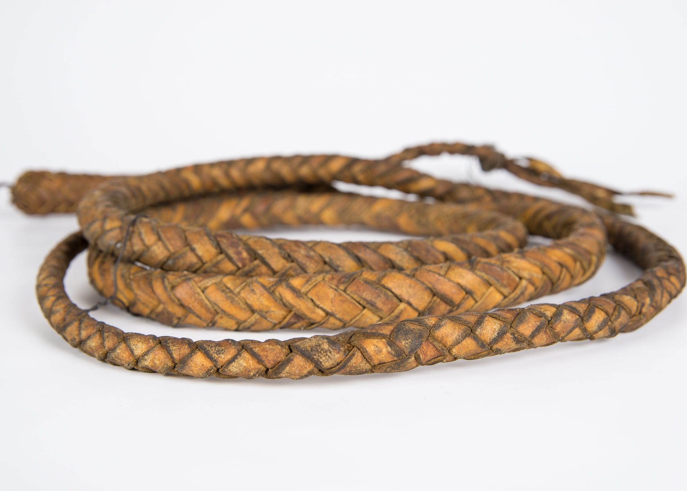 Antique Braided Leather Whip