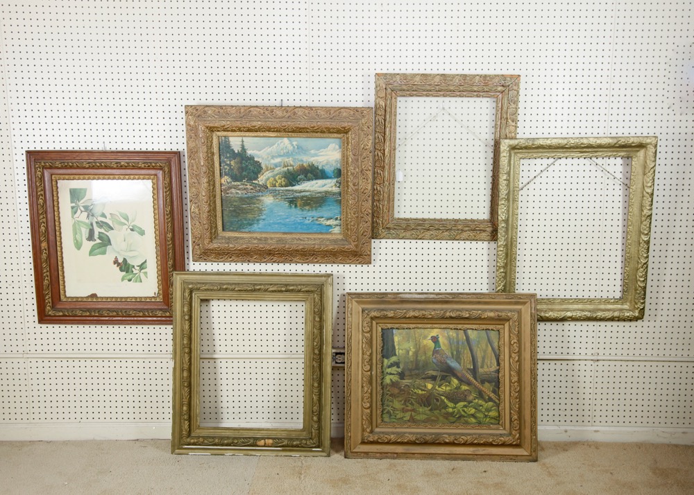 Collection of Antique Frames and Lithographs
