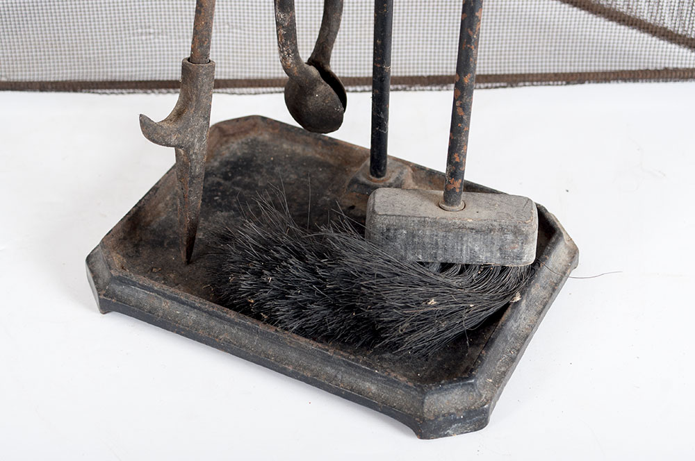 Antique Iron Fireplace Set