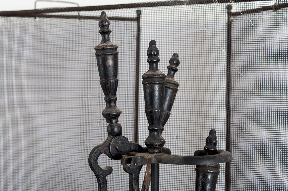 Antique Iron Fireplace Set