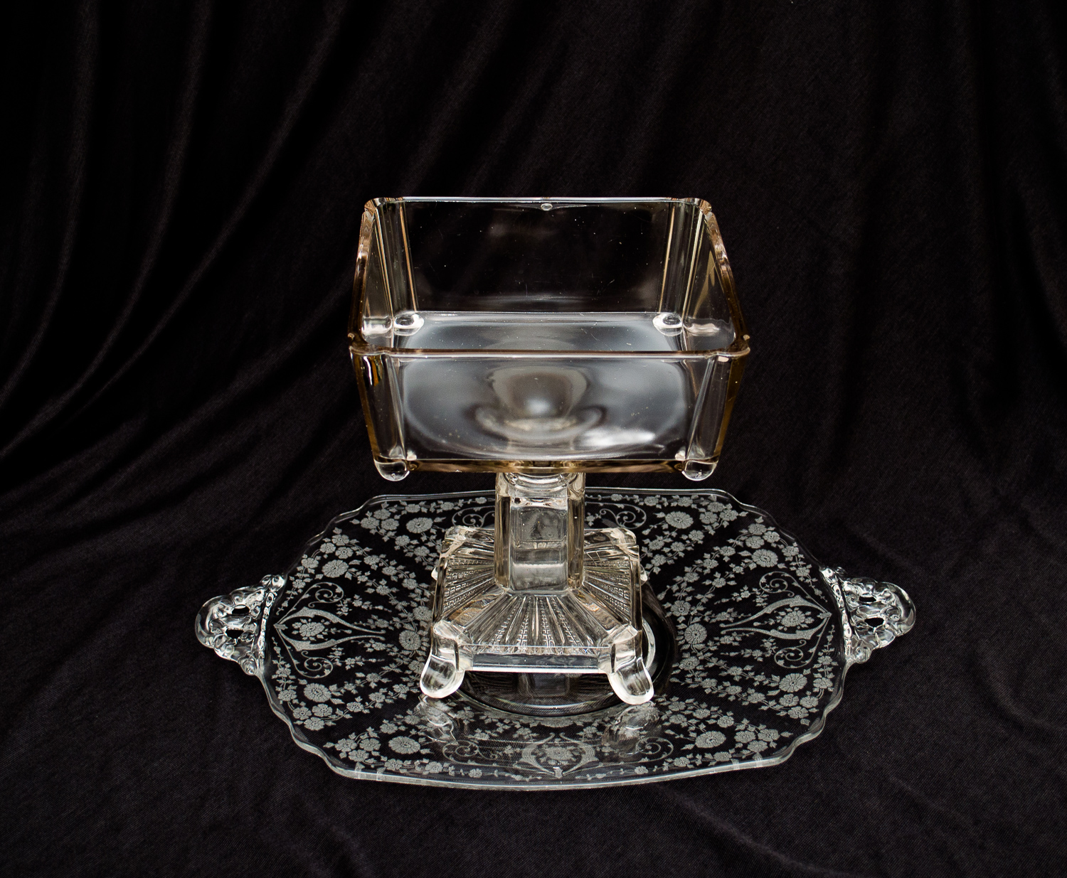 Vintage Pressed and Etched Glassware