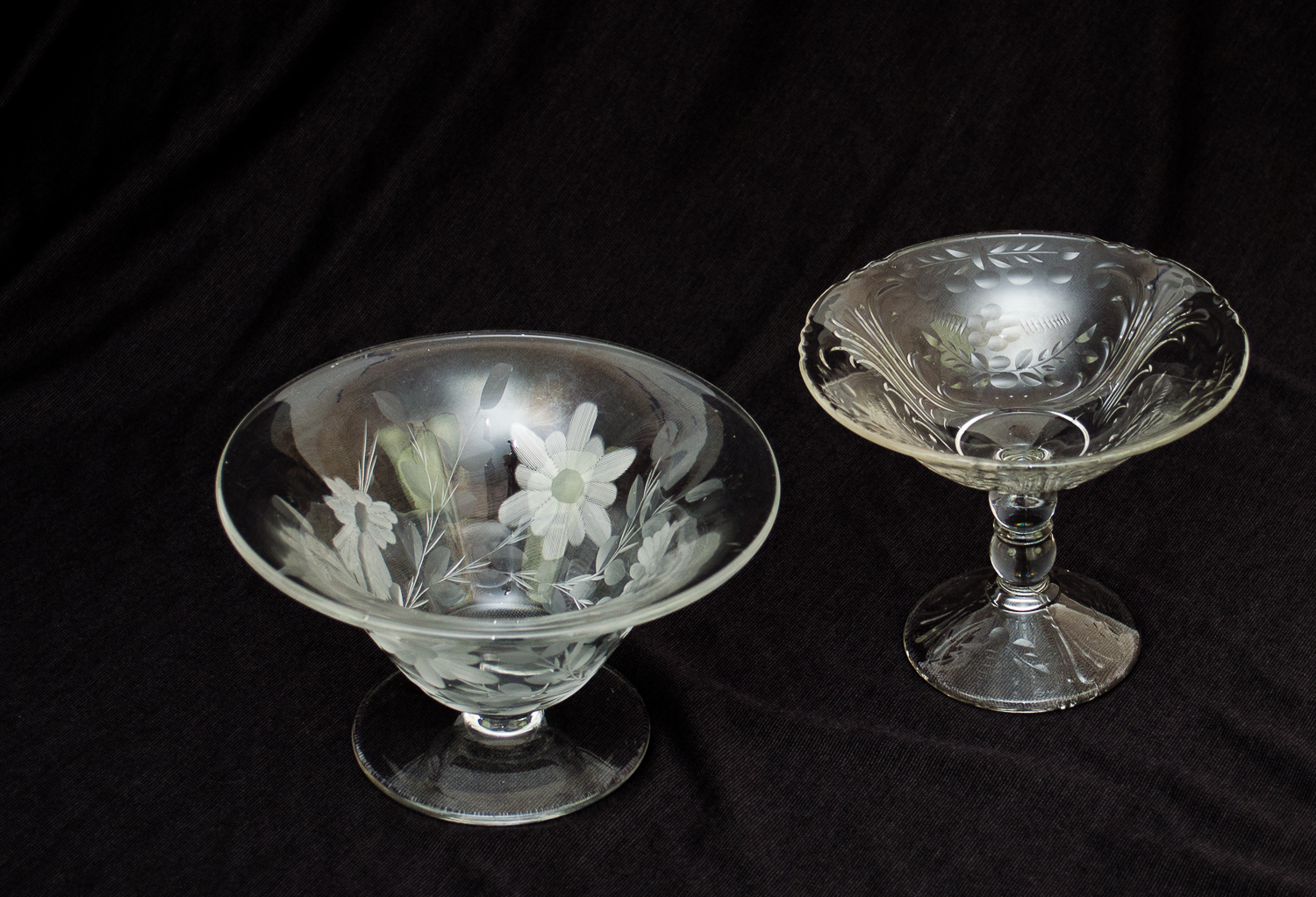 Vintage Pressed and Etched Glassware