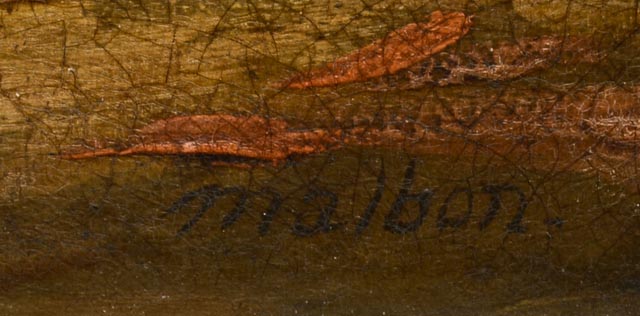 Original William Malbon Oil on Canvas Painting Circa 1850