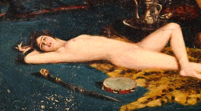 Early 20th Century Oil Painting of Odalisque