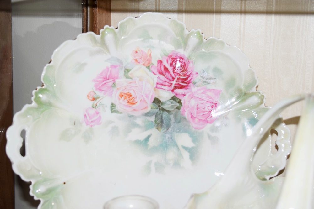 Antique "RS Prussia" Porcelain Plates, Basket and Tureen