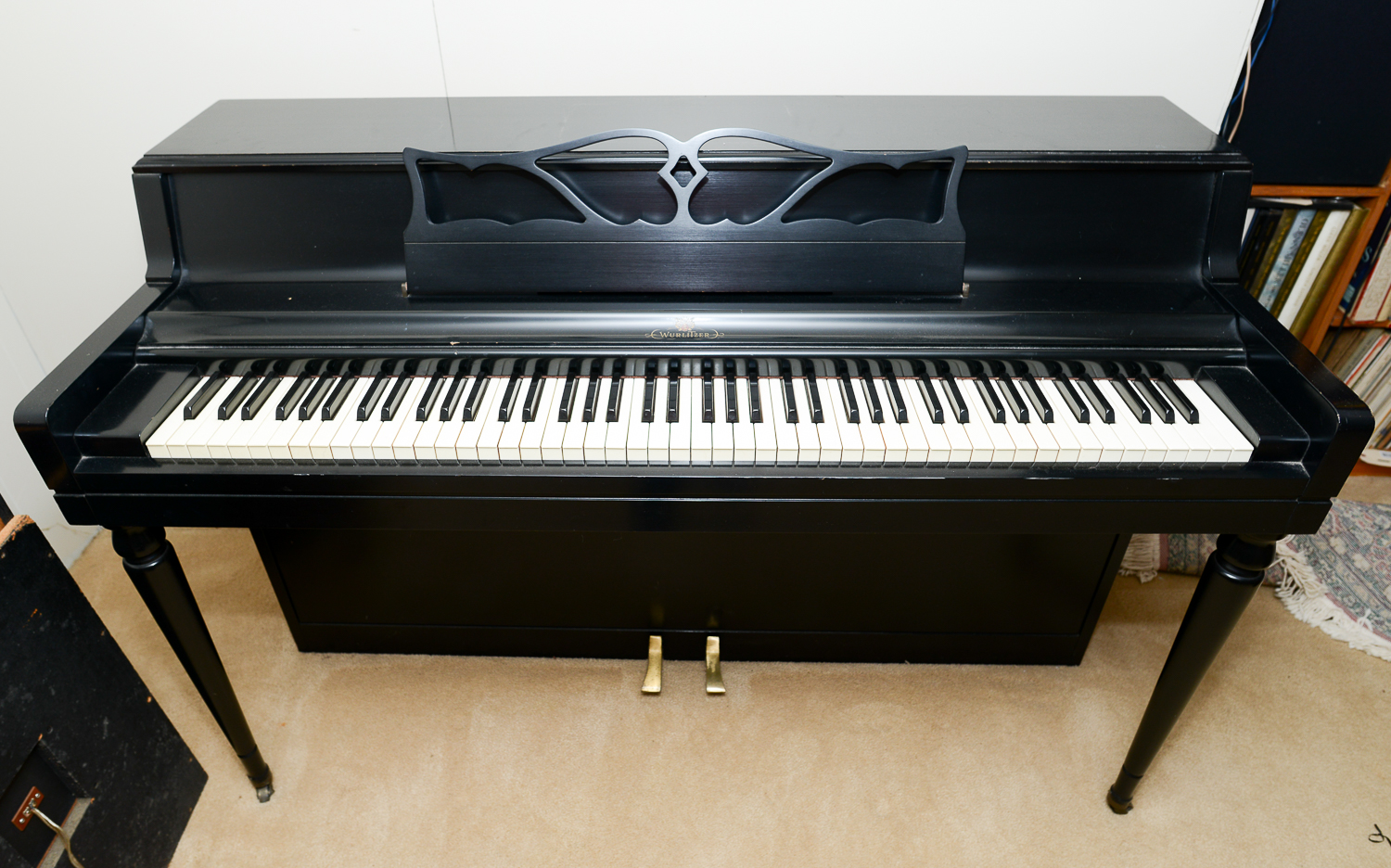 Vintage Black Upright Wurlitzer Piano