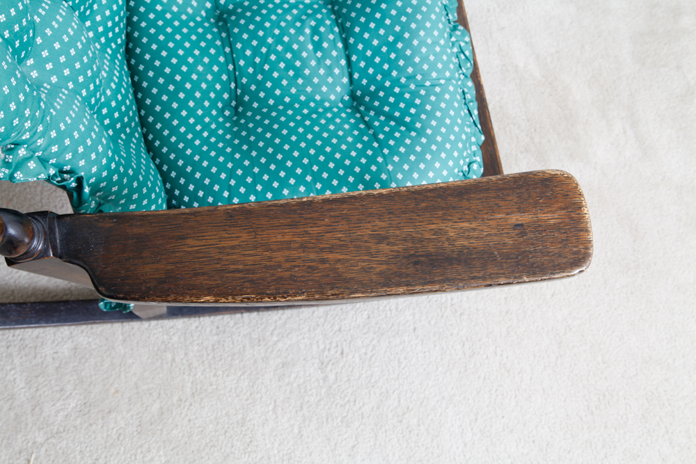 Antique Oak Caned Seat Rocking Chair
