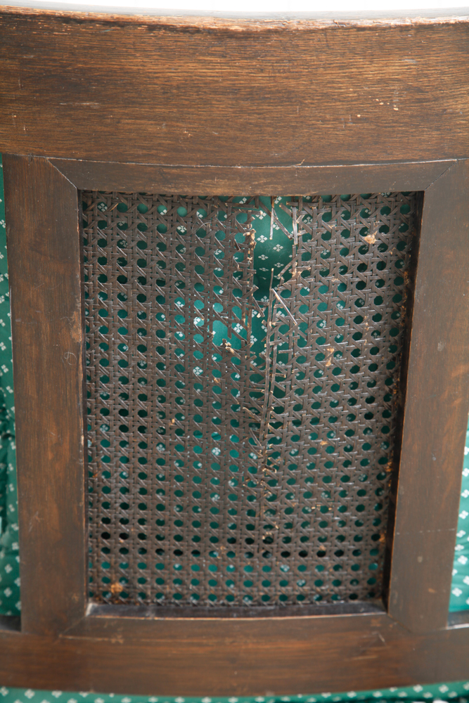 Antique Oak Caned Seat Rocking Chair