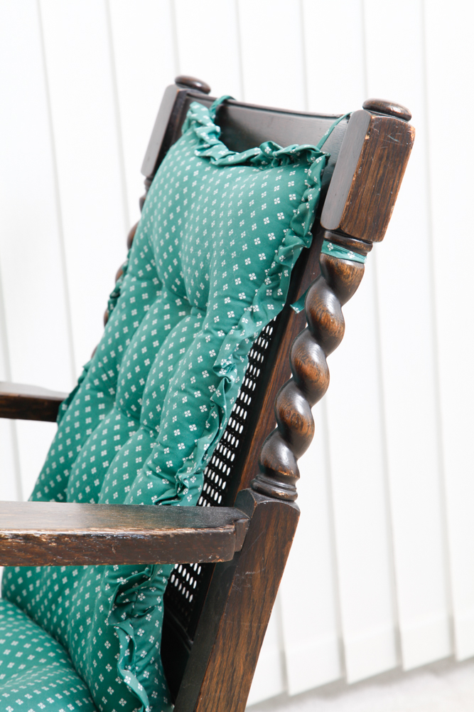 Antique Oak Caned Seat Rocking Chair