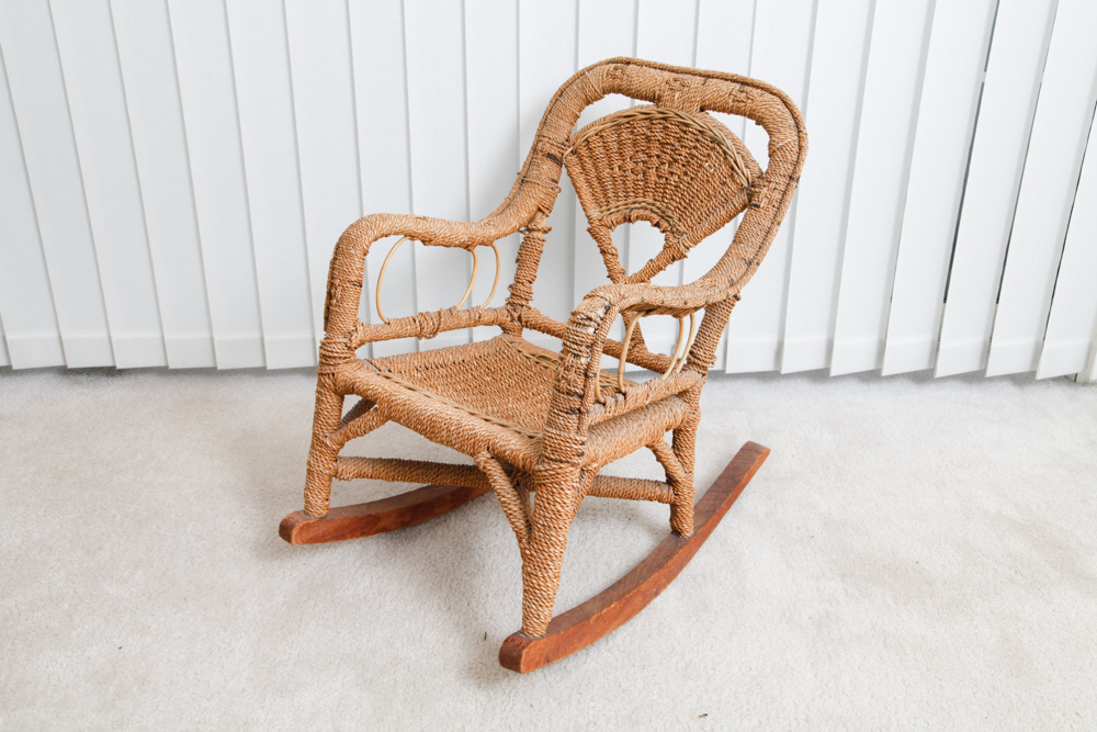 Antique Wicker Childs Rocking Chair