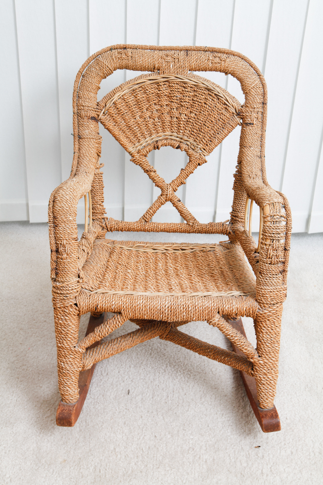 Antique Wicker Childs Rocking Chair