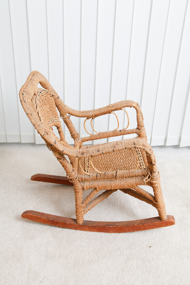 Antique Wicker Childs Rocking Chair
