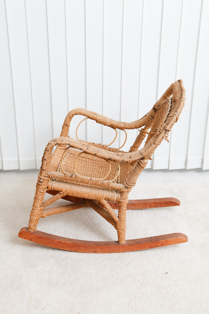 Antique Wicker Childs Rocking Chair