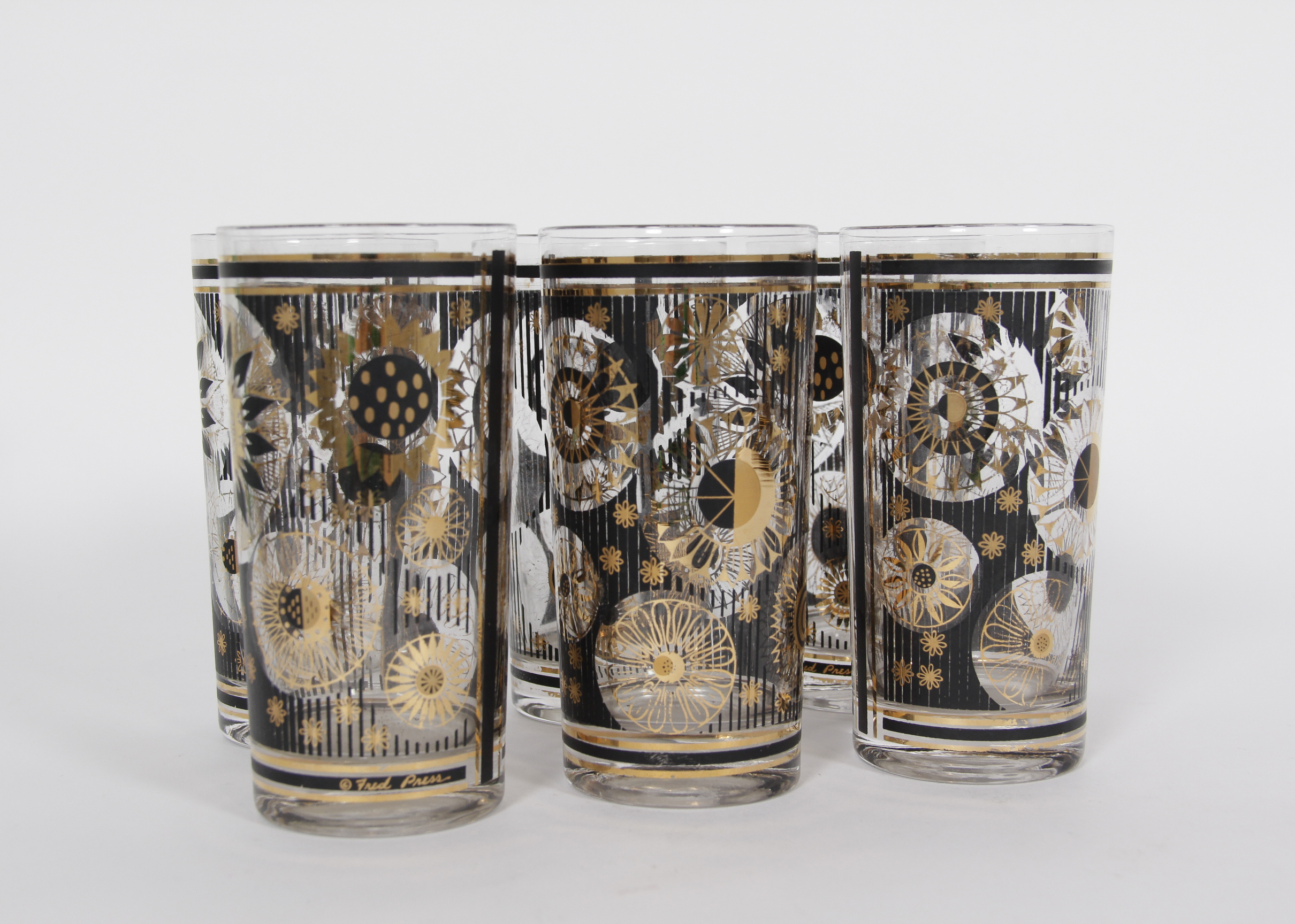 Fred Press Mid Century Modern Cocktail Glasses