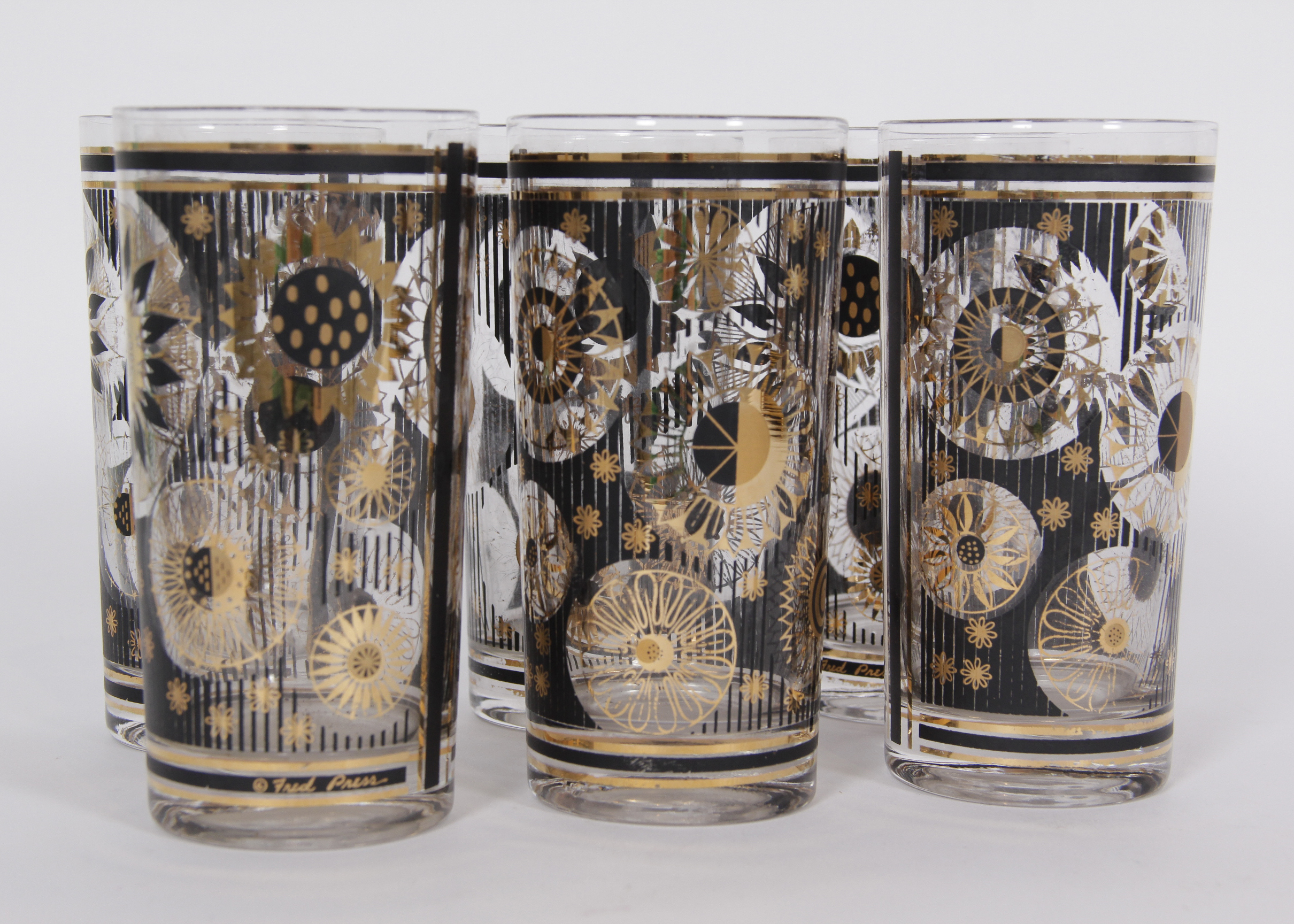 Fred Press Mid Century Modern Cocktail Glasses