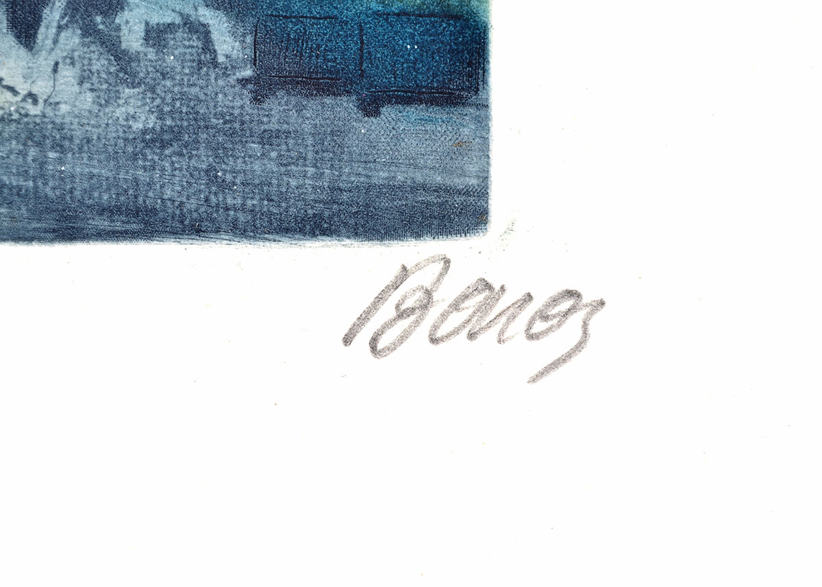 Vintage Hand Colored Etchings by Marcel Julien Baron