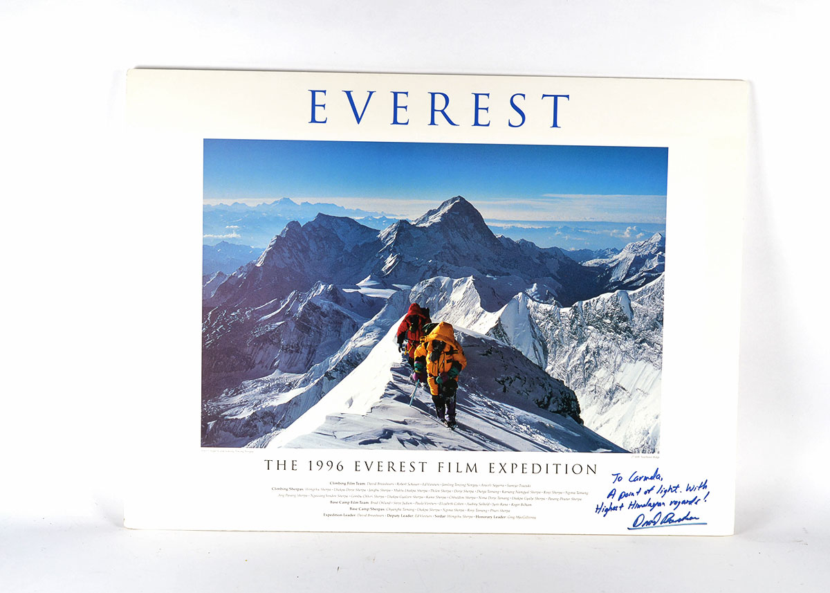 Signed "1996 Everest Film Expedition" Mounted Poster