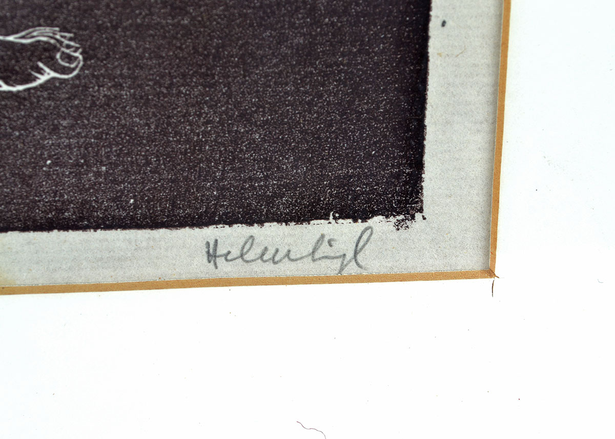 Original "Elf Child" Linocut Print by Helen Lijl