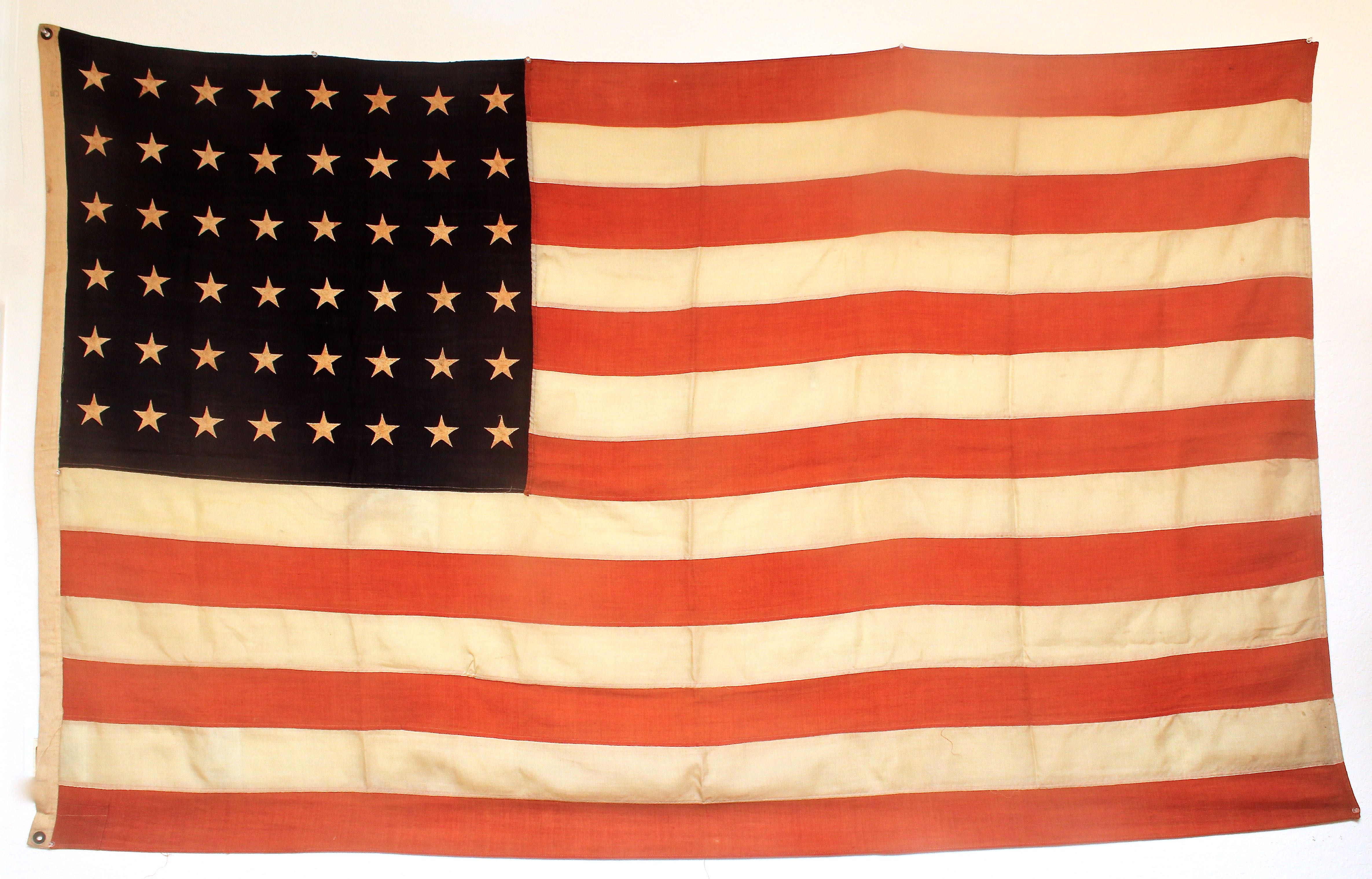 Blue Star Service Flag and Two American Flags