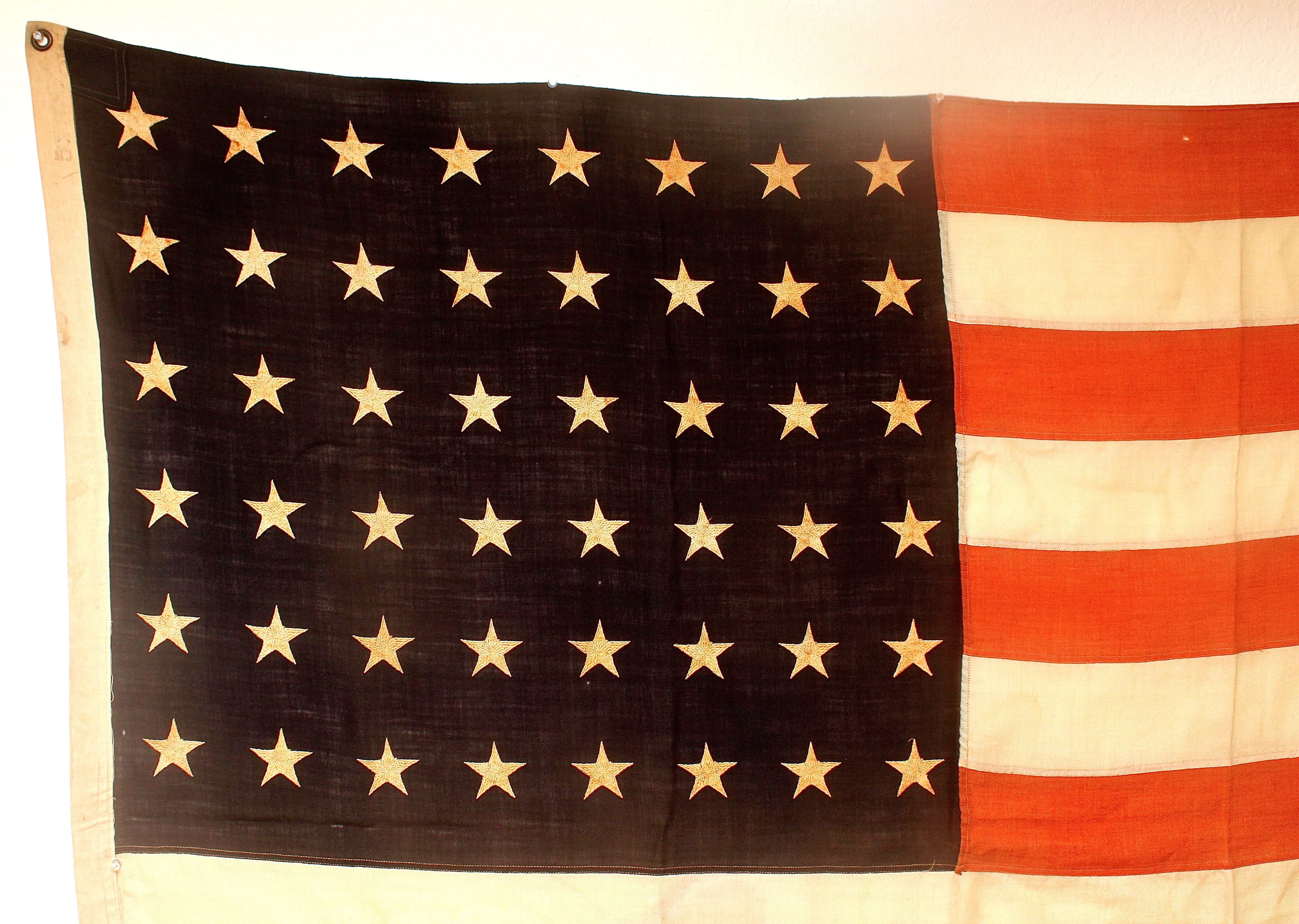 Blue Star Service Flag and Two American Flags