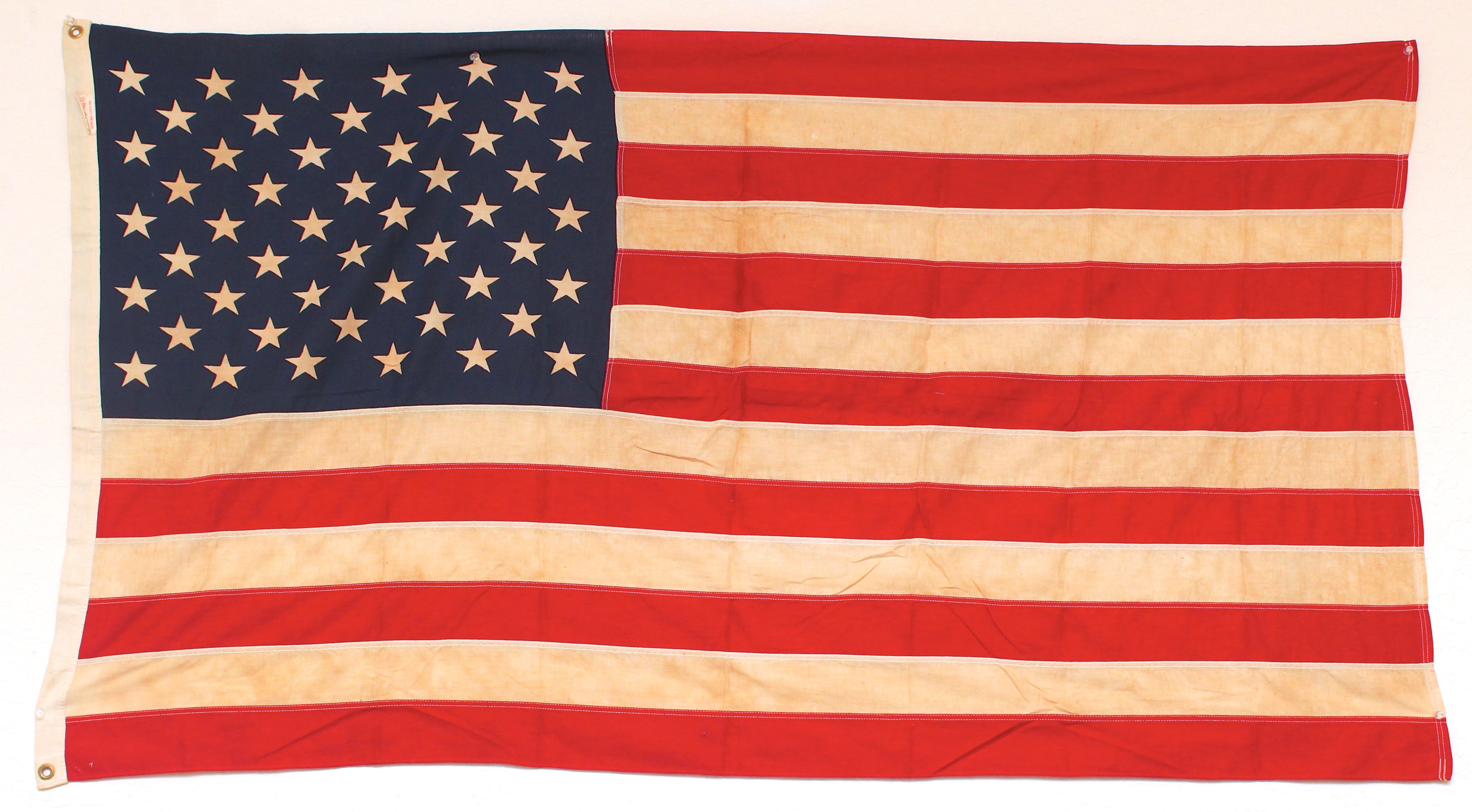 Blue Star Service Flag and Two American Flags