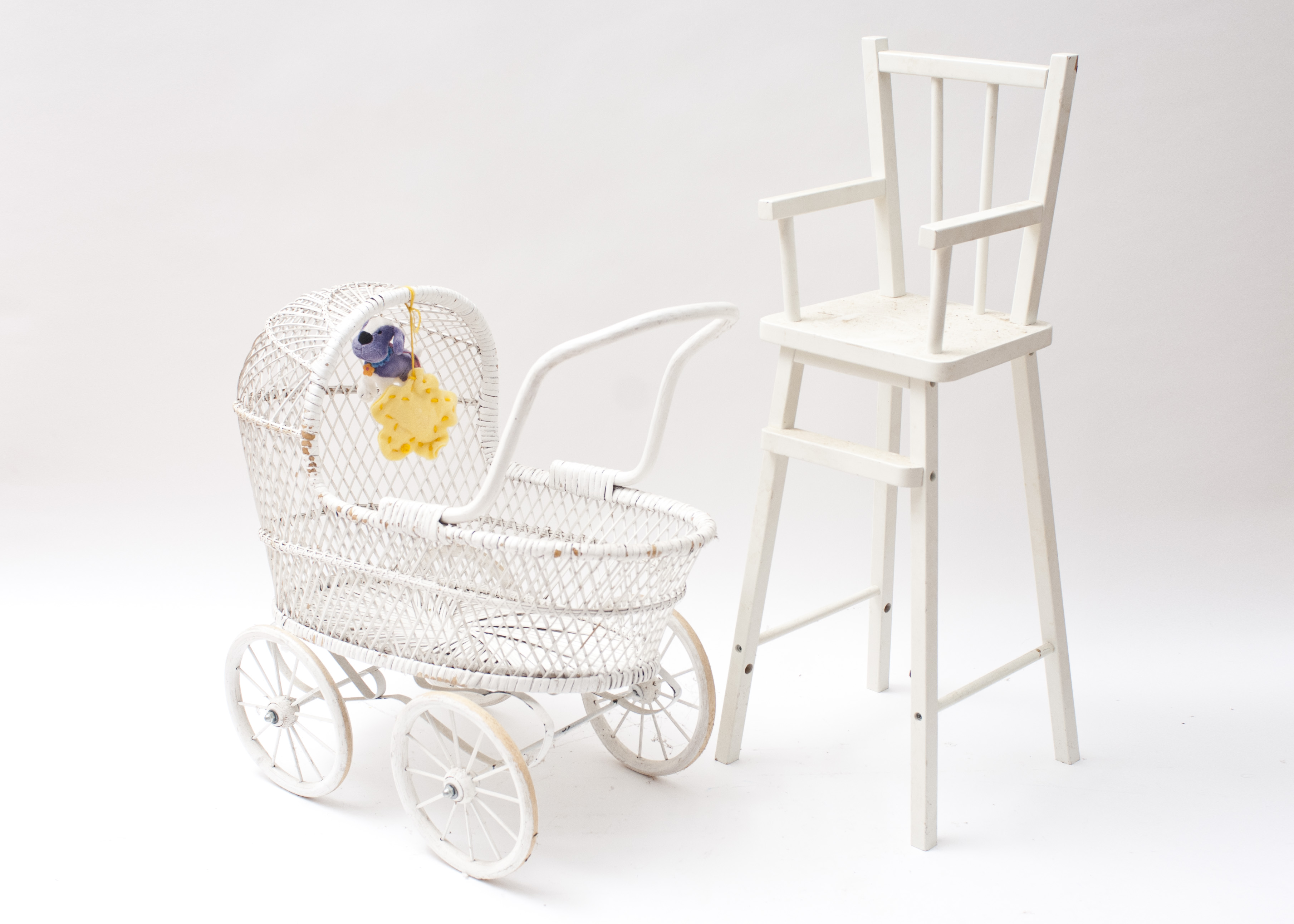 Doll High Chair and Stroller