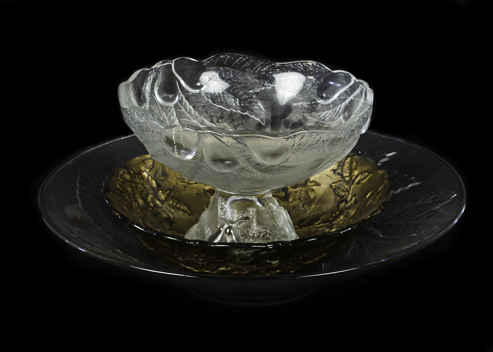 Trio of Pressed Goofus Style Glass Bowls