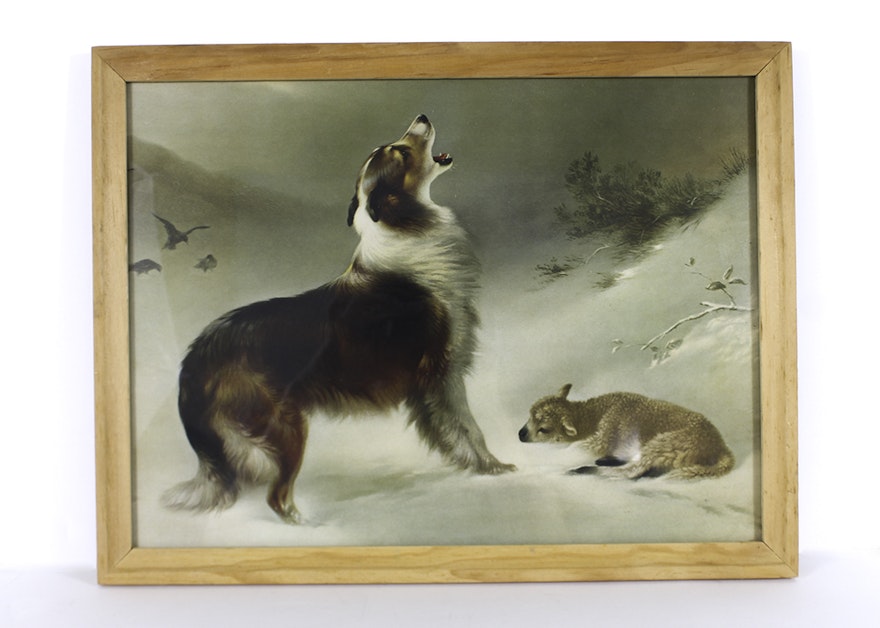 Walter Hunt Collie Dog and Lamb "Found" Print