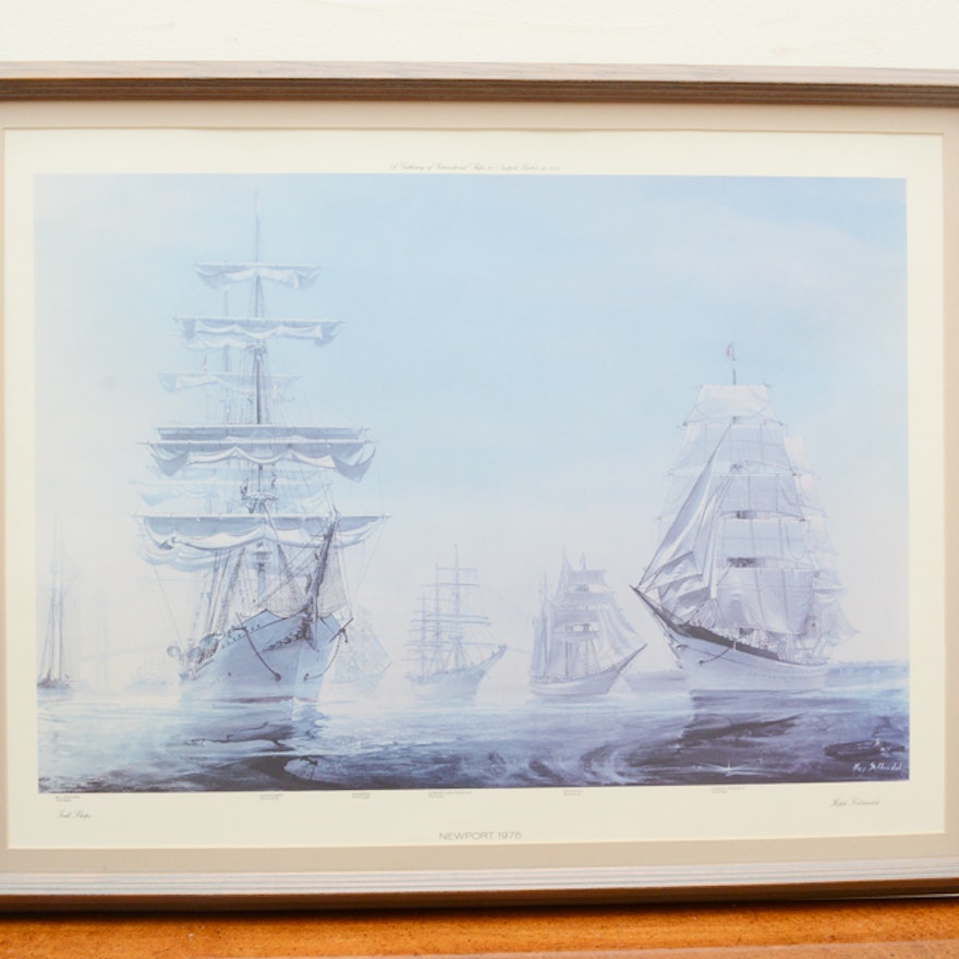 Offset Lithograph "Newport Tall Ships" by Kipp Soldwedel