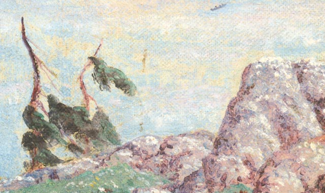 Original Walter King Stone Landscape Painting Circa 1944