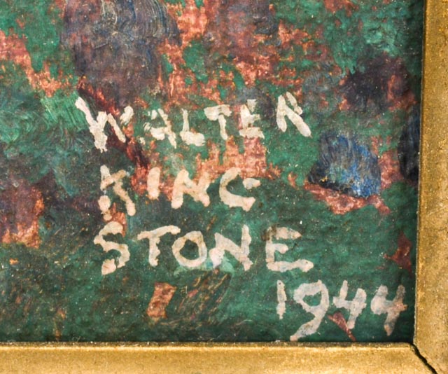 Original Walter King Stone Landscape Painting Circa 1944