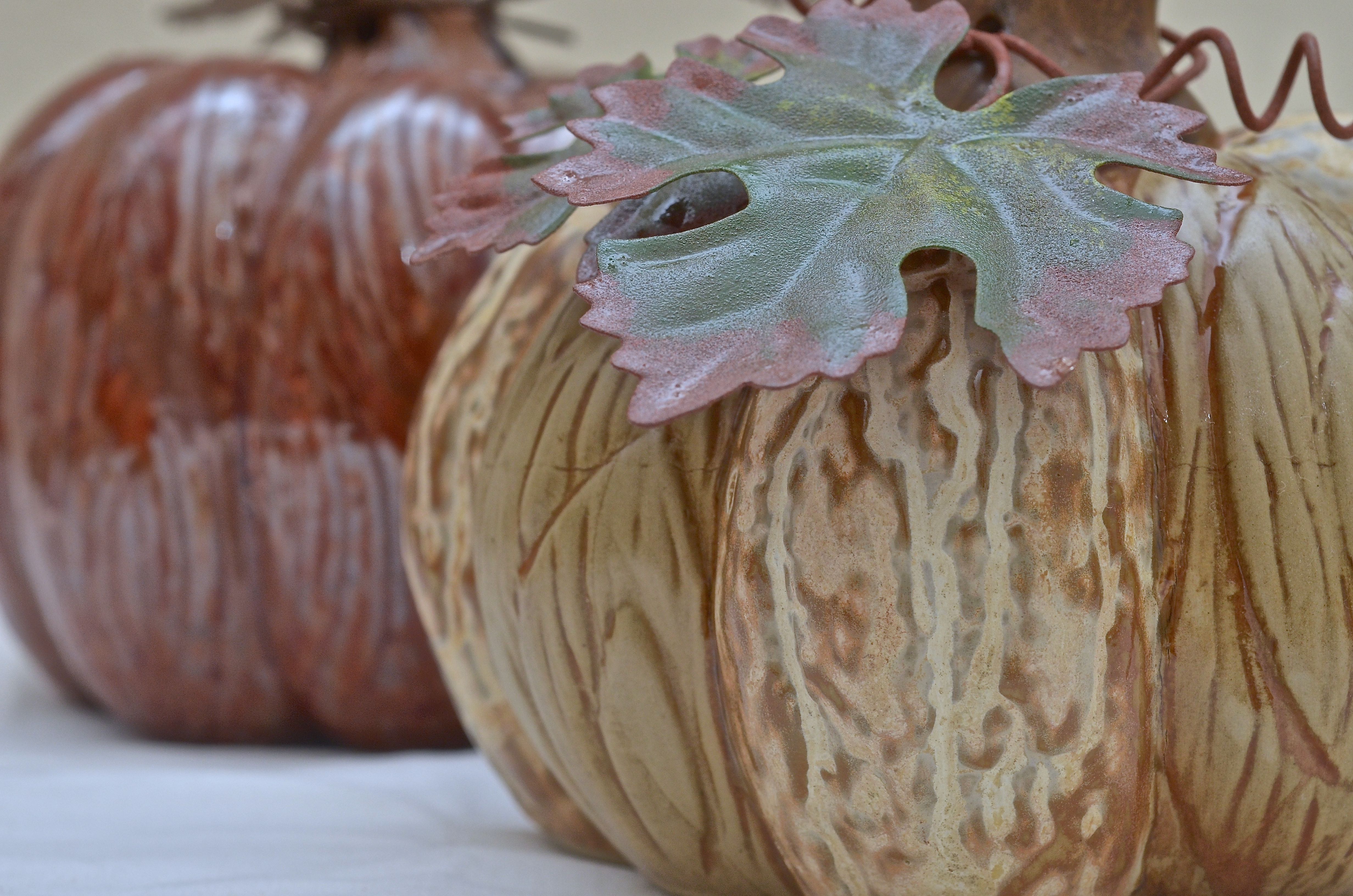 Five Ceramic Pumpkins