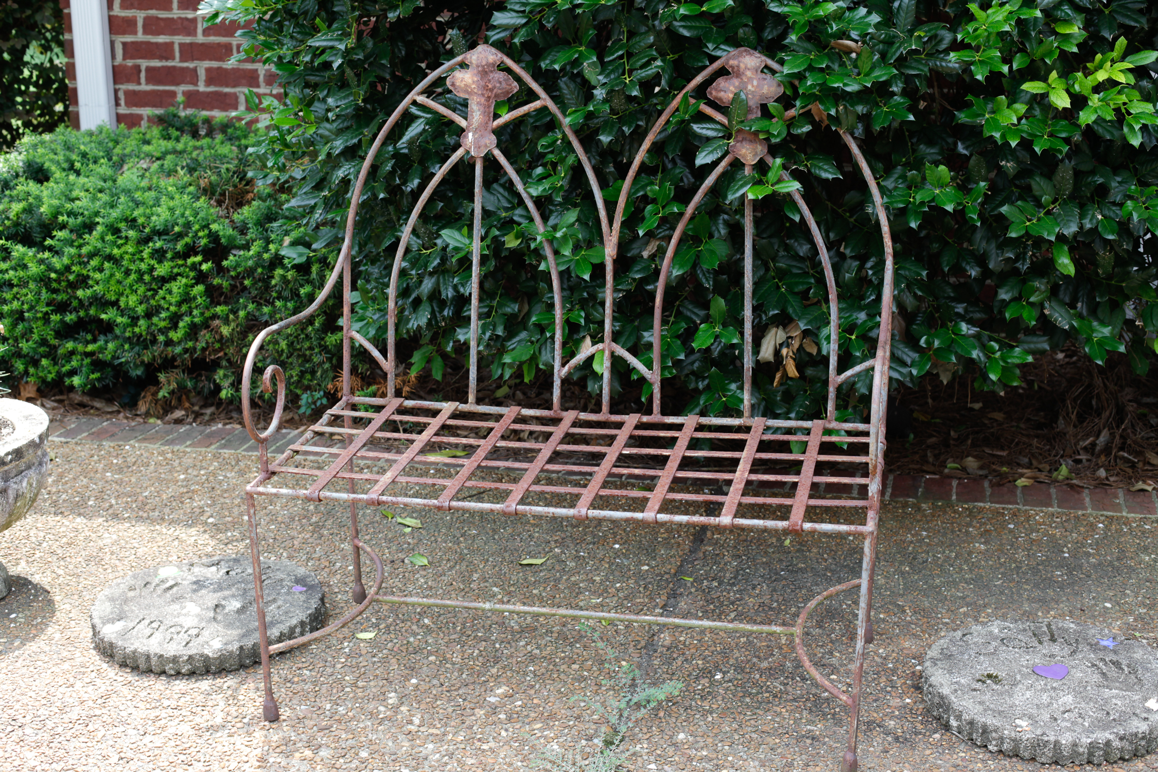 Rustic Iron Bench