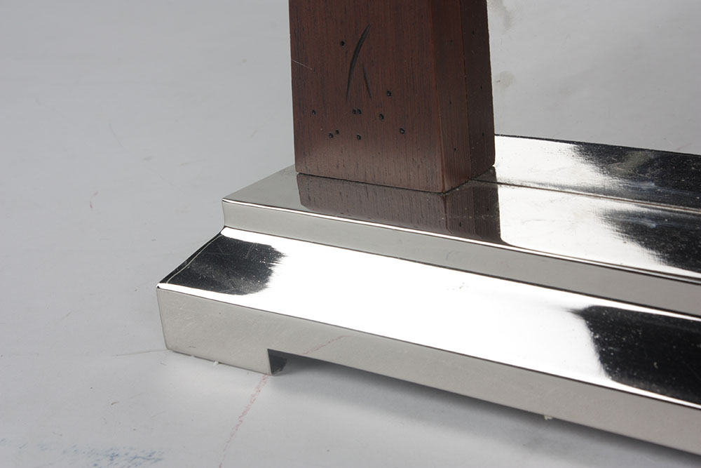 Modern Contemporary Mirrored Wood Pillar Desk Lamp