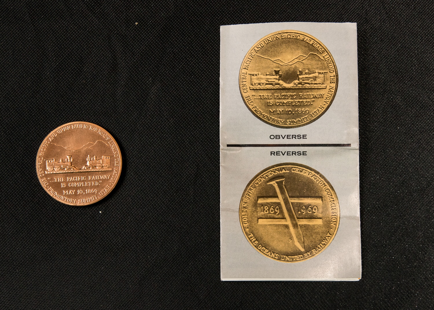 Bronze 1969 Golden Spike Centennial Medal