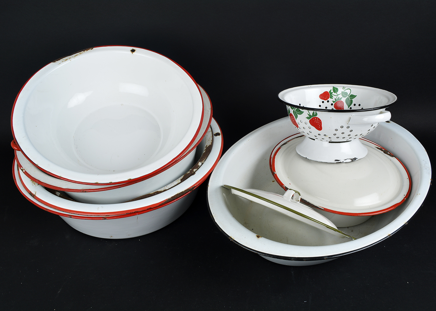 Vintage White Enamelware