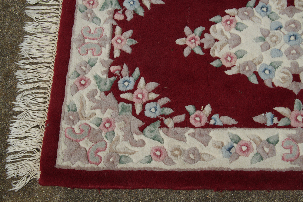 Maroon and Floral Rug