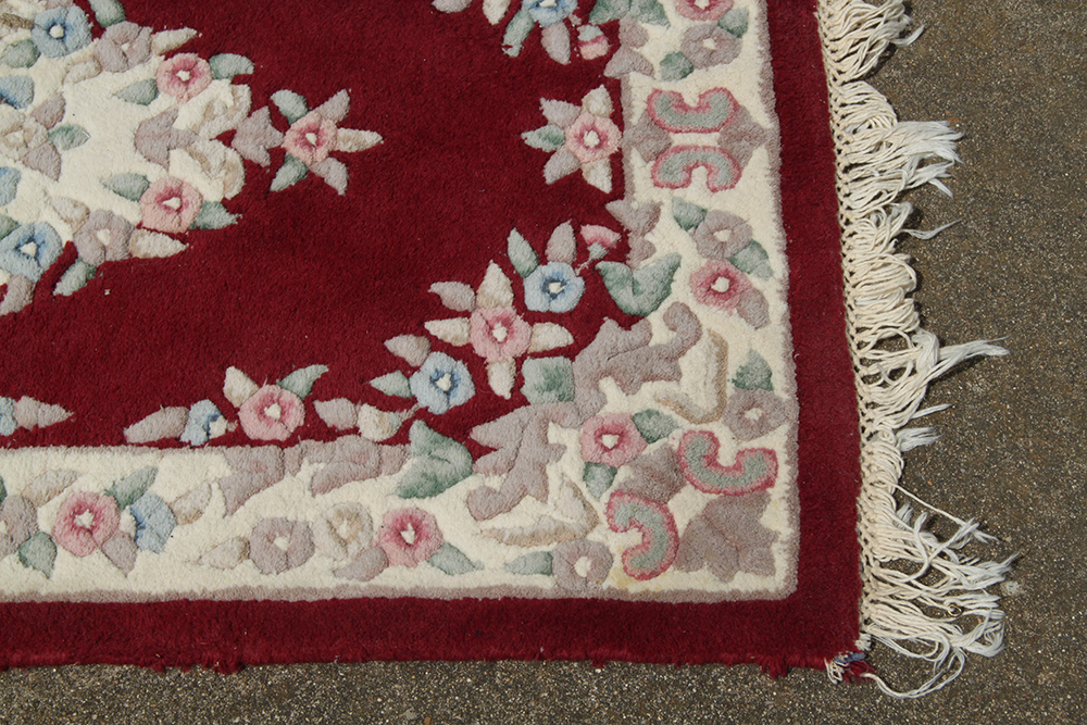 Maroon and Floral Rug