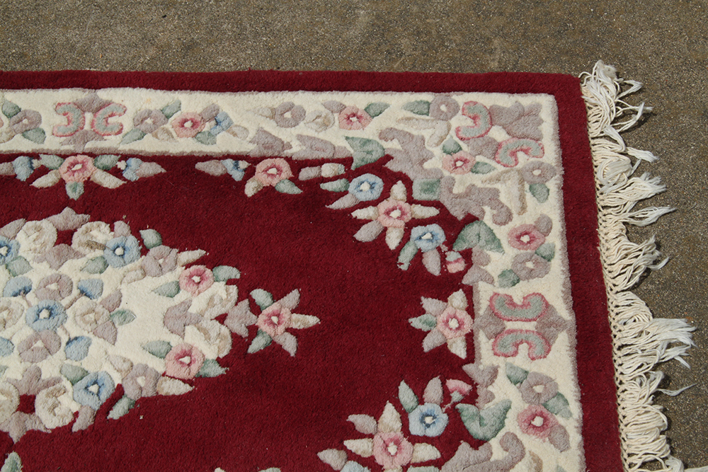 Maroon and Floral Rug