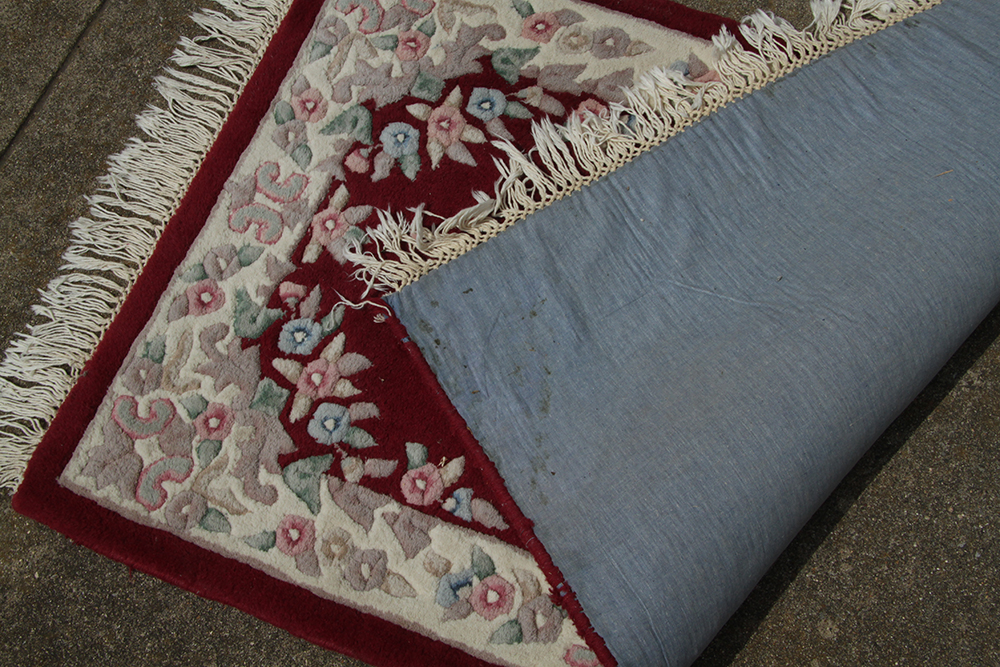 Maroon and Floral Rug