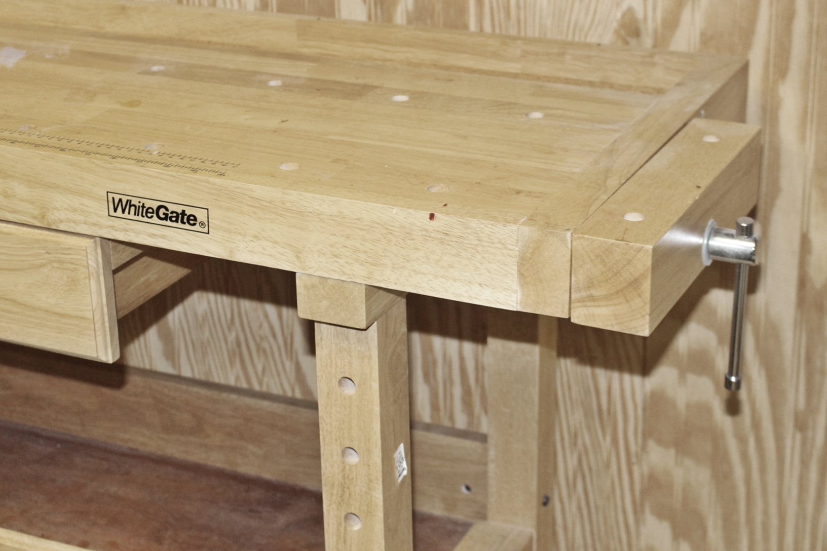 White Gate Oak Work Bench w/ Two Vises