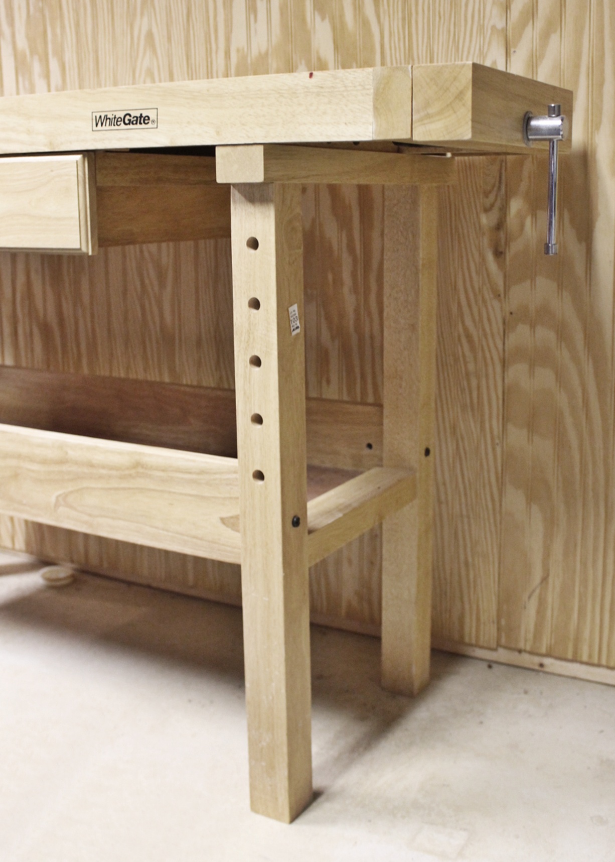 White Gate Oak Work Bench w/ Two Vises