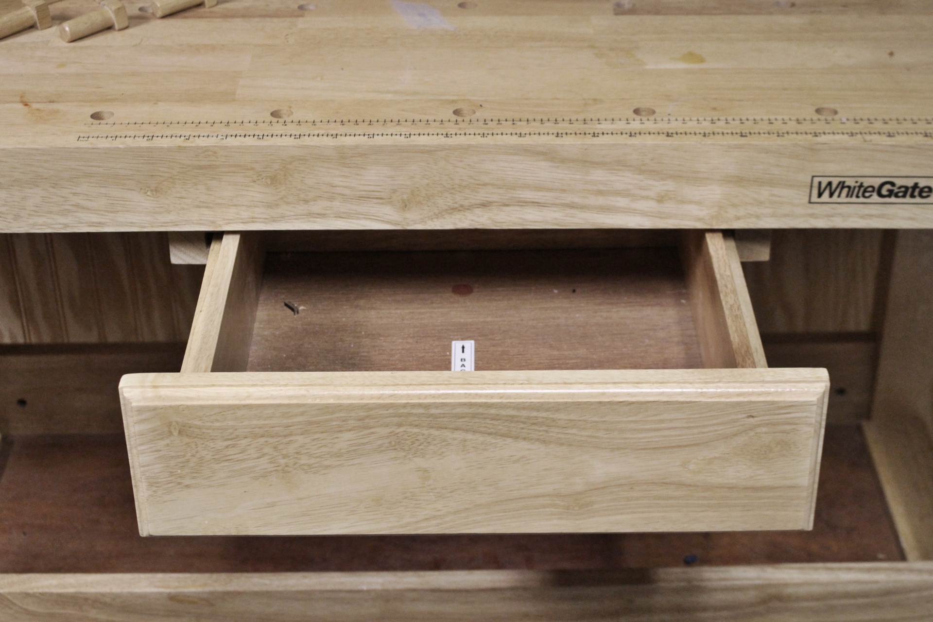 White Gate Oak Work Bench w/ Two Vises