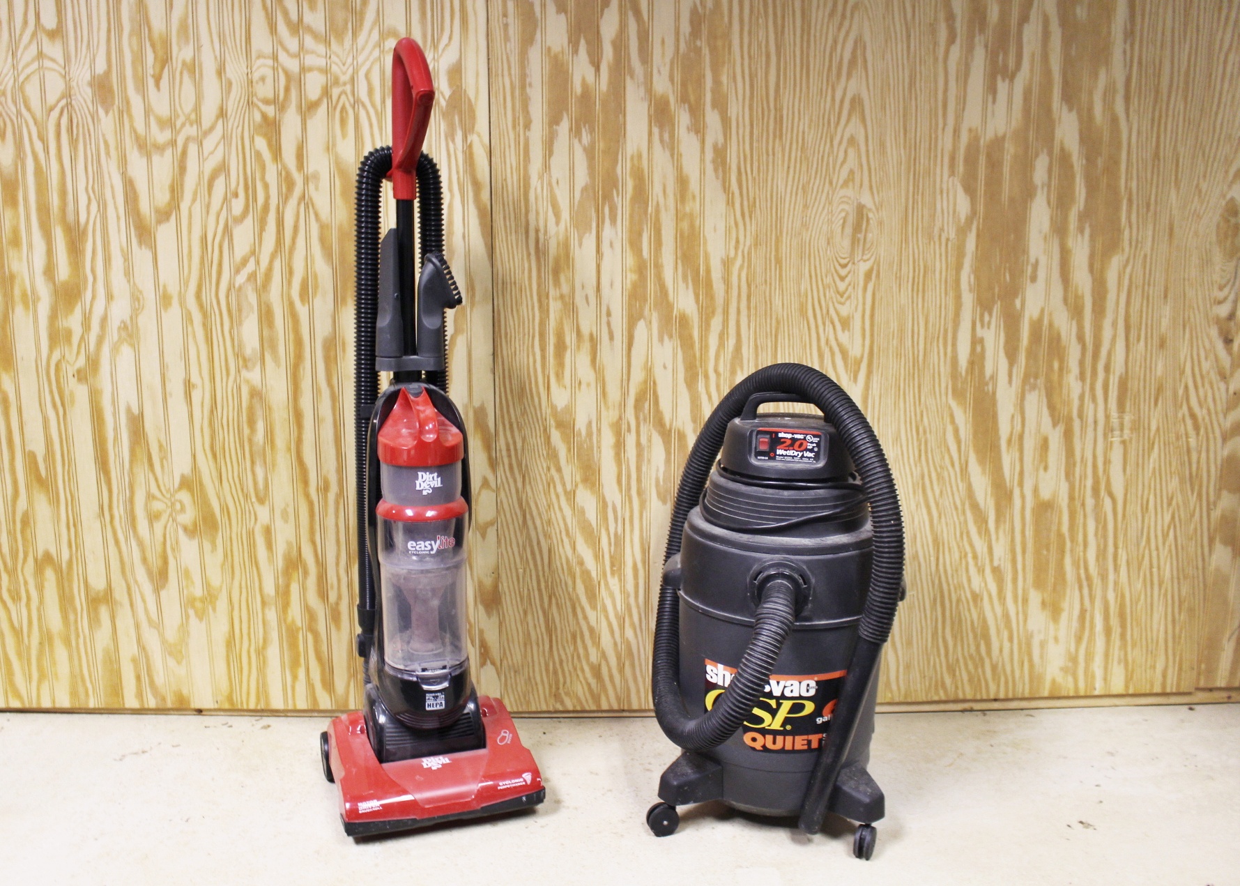 Dirt Devil Easy Lite Bagless vac, Shop Vac 2.0 and Tiny Tank Vac