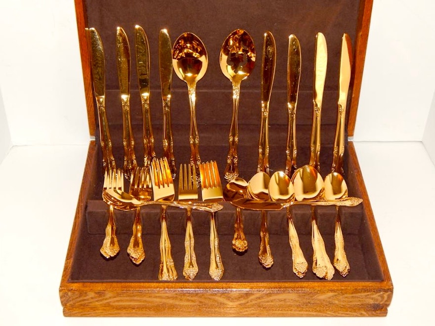 Rogers Gold-Tone Stainless Flatware