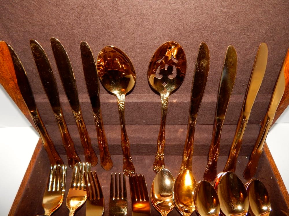 Rogers Gold-Tone Stainless Flatware